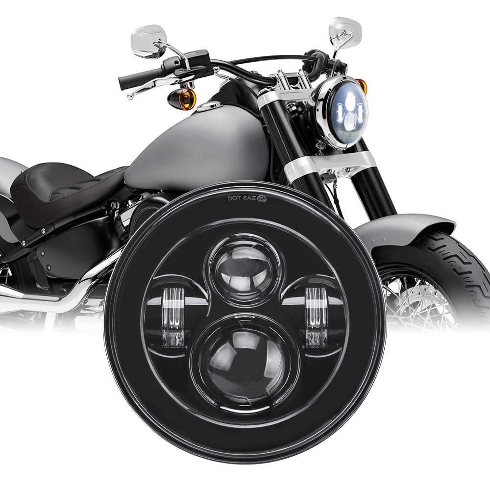 Universal Motorcycle Led Headlight Projector - Universal 7 Inch LED Headlight DRL
