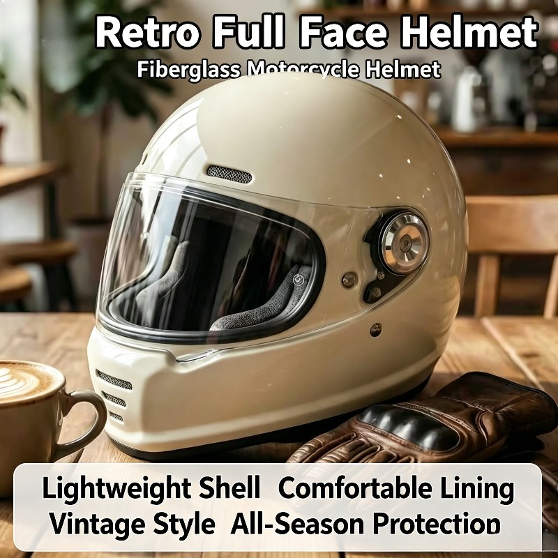 Carbon Fiber Lightweight Motorcycle Helmet - Carbon Fiber Retro Helmet Motorcycle Full