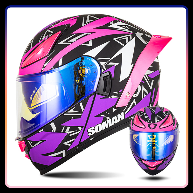 DOT Approved Full Face Motorcy - Modular Flip Up Motorcycle Helmet Dot Approved recension och pris