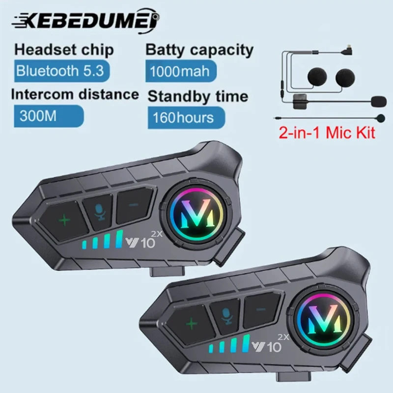 1/2x Motorcycle Intercom Helme - Universal Motorcycle Helmet Intercom Headset recension och pris