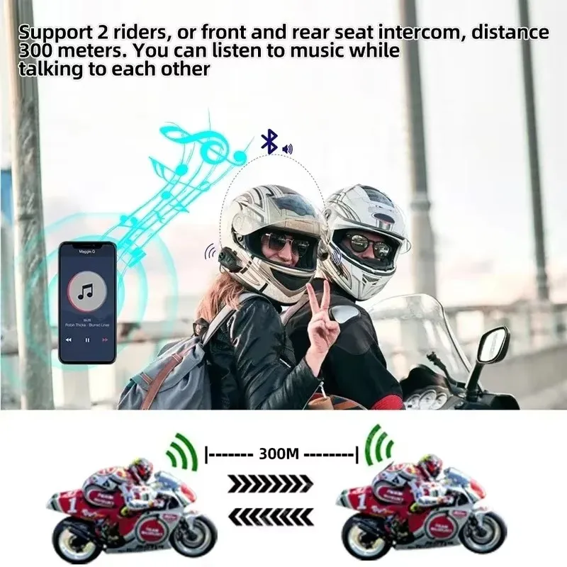1/2x Motorcycle Intercom Helme - Universal Motorcycle Helmet Intercom Headset recension och pris