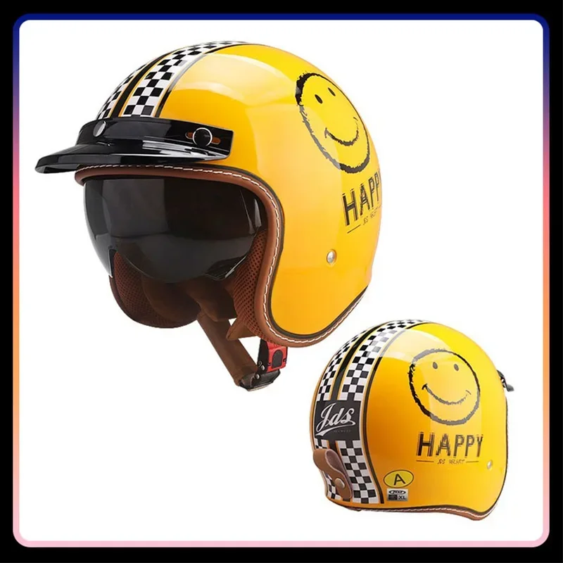 Men Women Open Face Motorcycle - Vintage Open Face Retro Helmet recension och pris