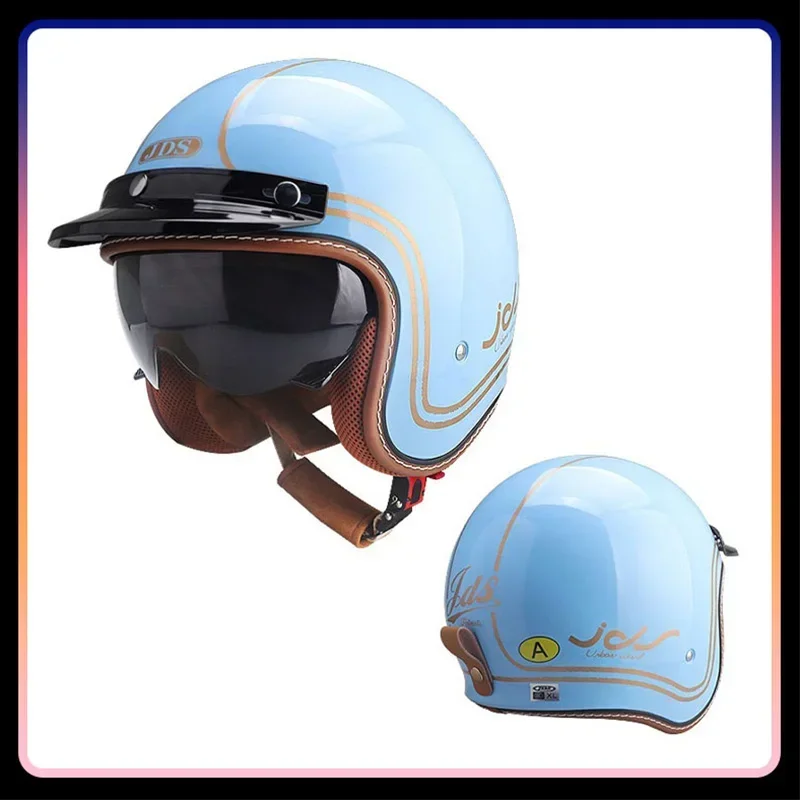 Men Women Open Face Motorcycle - Vintage Open Face Retro Helmet recension och pris