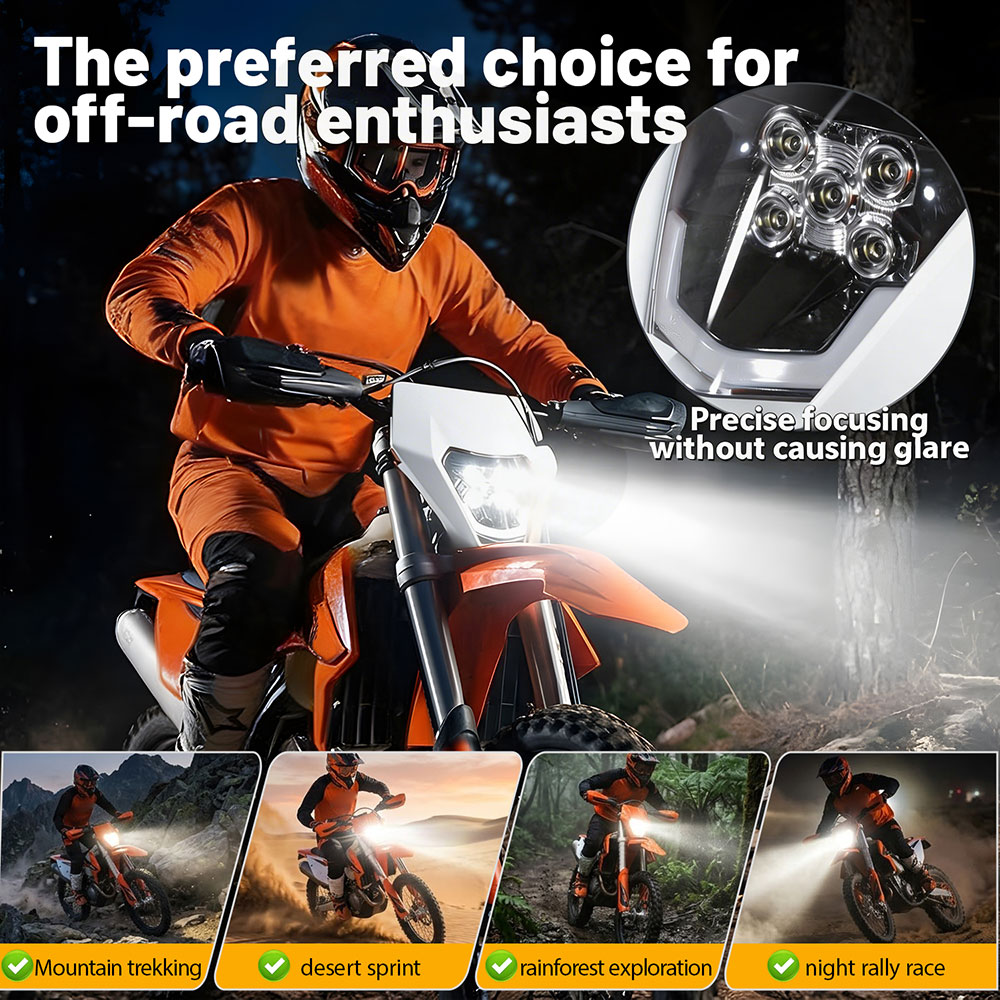 5 LED Headlight Headlamp Lamp  - Universal Motorcycle Led Headlight Projector recension och pris