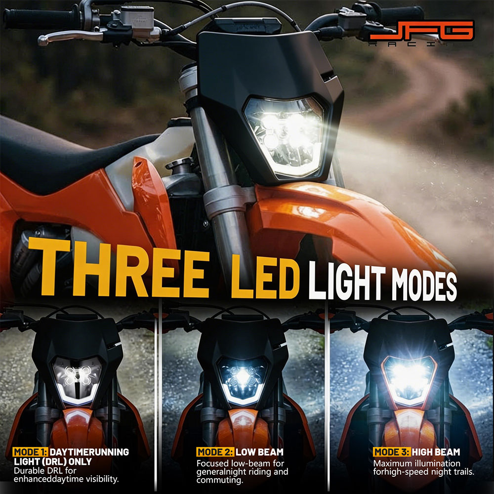 5 LED Headlight Headlamp Lamp  - Universal Motorcycle Led Headlight Projector recension och pris