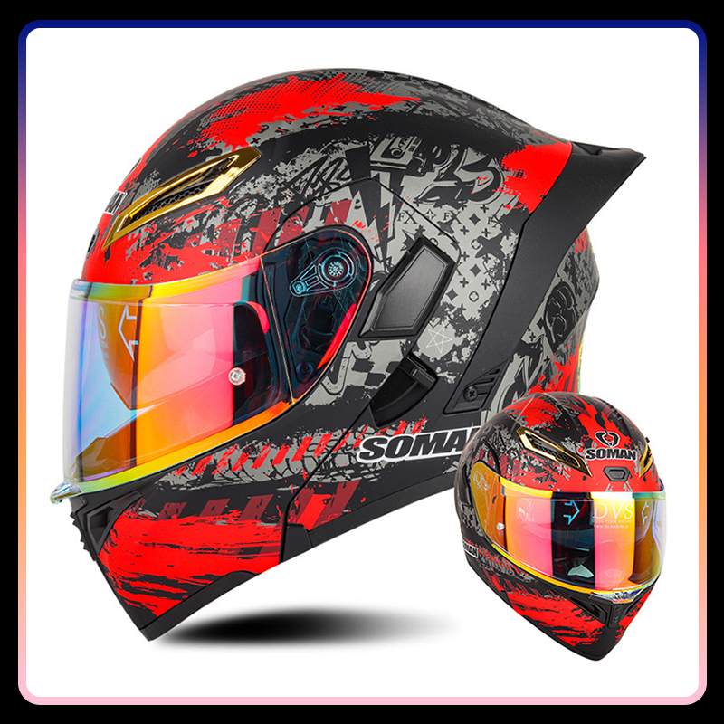 Four Seasons Universal Flip Up - Dual Visor Motorcycle Racing Helmet recension och pris
