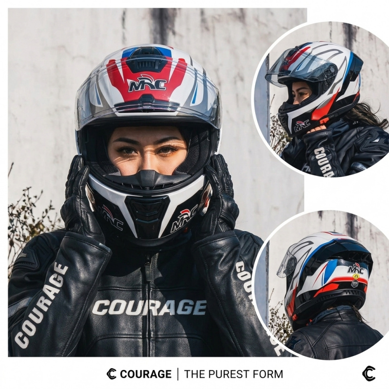 2026 MRC Full Face Motorcycle  - Dual Visor Motorcycle Racing Helmet recension och pris