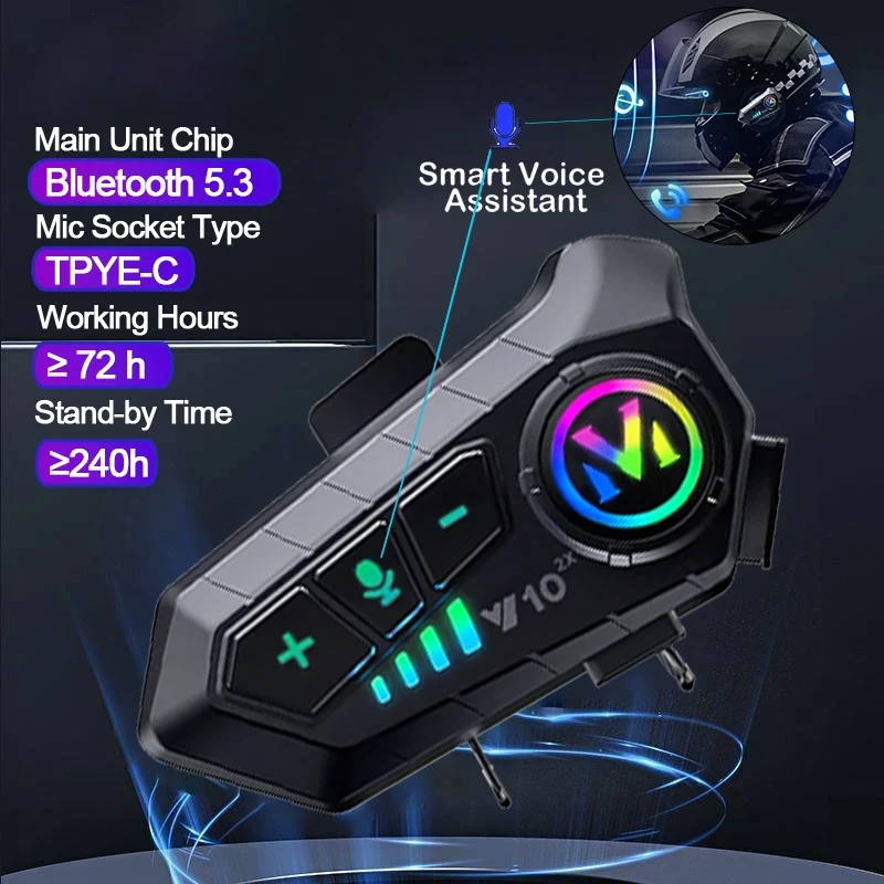 V10 2X Bluetooth Motorcycle He - Universal Motorcycle Helmet Intercom Headset recension och pris