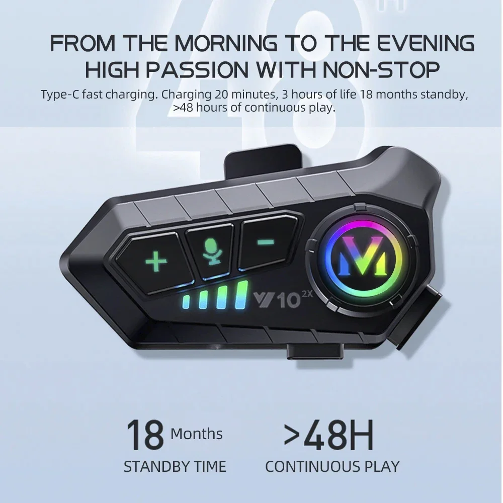 V10 2X Bluetooth Motorcycle He - Universal Motorcycle Helmet Intercom Headset recension och pris