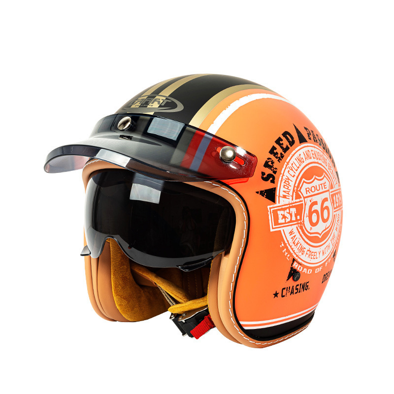 Vintage Open Face Motorcycle H - Vintage Open Face Retro Helmet recension och pris