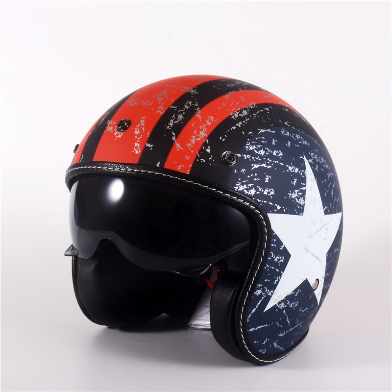 Half Face Vintage Motorcycle H - Vintage Open Face Retro Helmet recension och pris