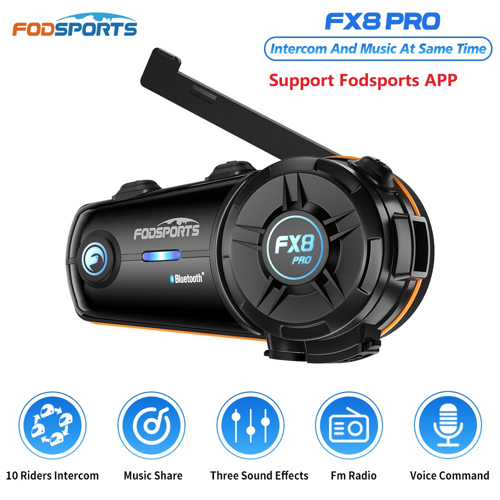 Fodsports FX8 Pro Motorcycle I - Universal Motorcycle Helmet Intercom Headset recension och pris
