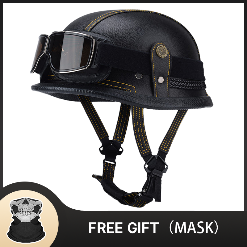 German Half Vintage Helmet Cla - Vintage Open Face Retro Helmet recension och pris