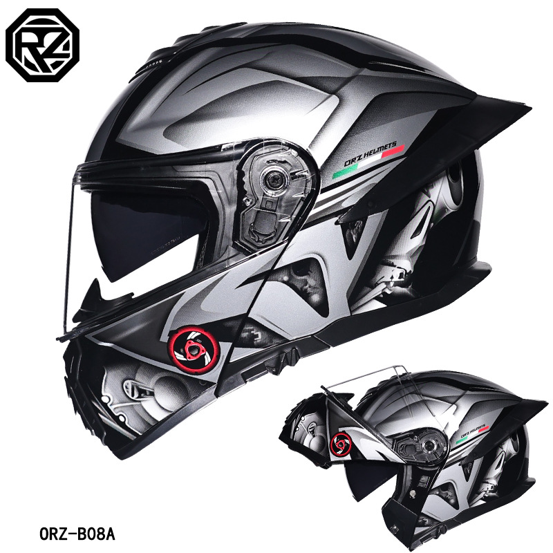 ORZ Motorcycle Helmet Dual Vis - Modular Flip Up Motorcycle Helmet Dot Approved recension och pris