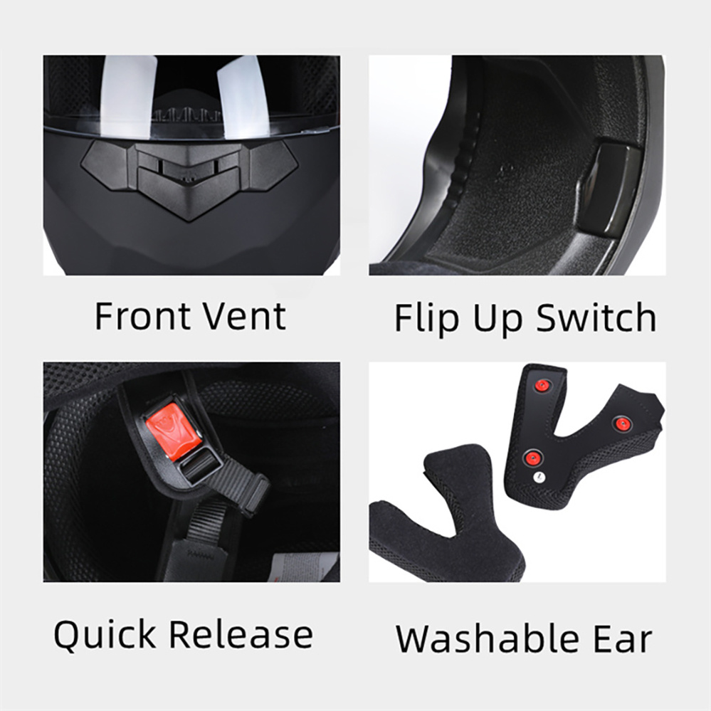 Modular Double Lens Motorcycle - Modular Flip Up Motorcycle Helmet Dot Approved recension och pris