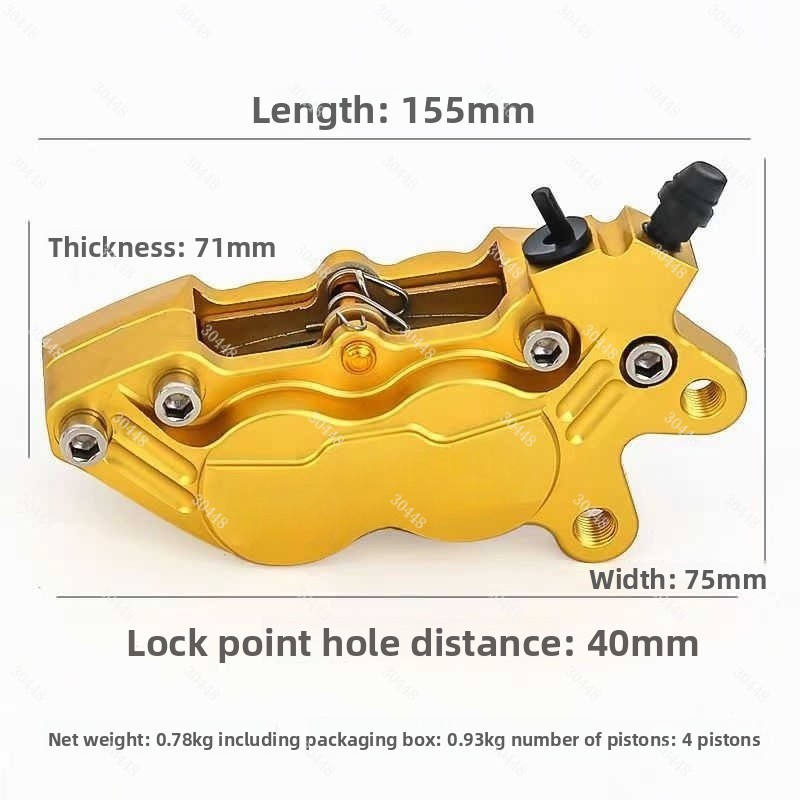 Motorcycle CNC Four-Piston Bra - Scooter Parts recension och pris
