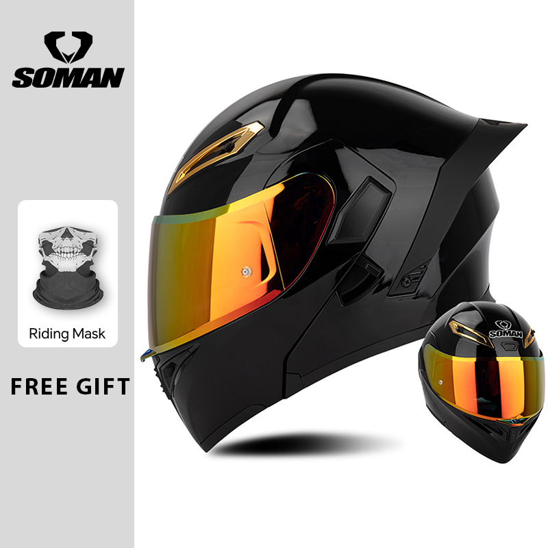 Unisex DOT Approved Dual Visor - Modular Flip Up Motorcycle Helmet Dot Approved recension och pris