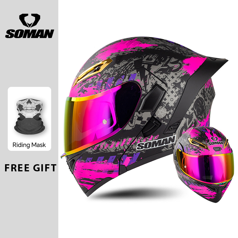Unisex DOT Approved Dual Visor - Modular Flip Up Motorcycle Helmet Dot Approved recension och pris