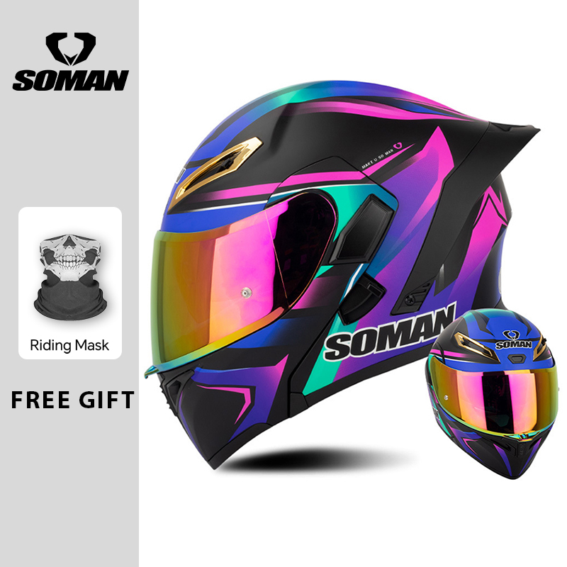 Unisex DOT Approved Dual Visor - Modular Flip Up Motorcycle Helmet Dot Approved recension och pris