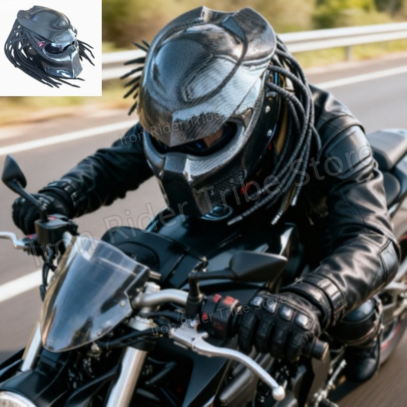 HOT Racing Predator Carbon Fib - Custom Predator Motorcycle Helmet recension och pris