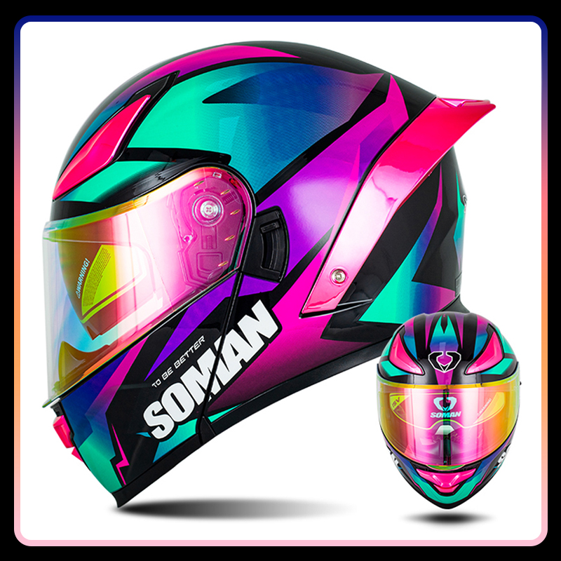 Men's Motorcycle Helmet Dual L - Modular Flip Up Motorcycle Helmet Dot Approved recension och pris