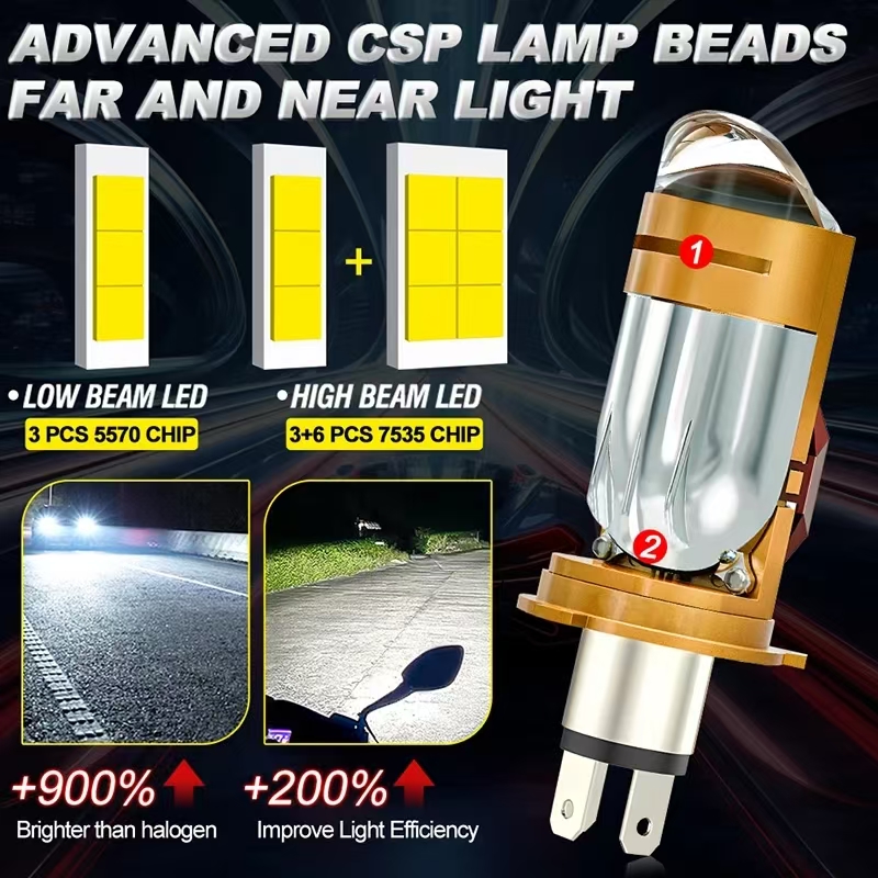 CAMOTO Bi LED Lens Projector H - Universal Motorcycle Led Headlight Projector recension och pris