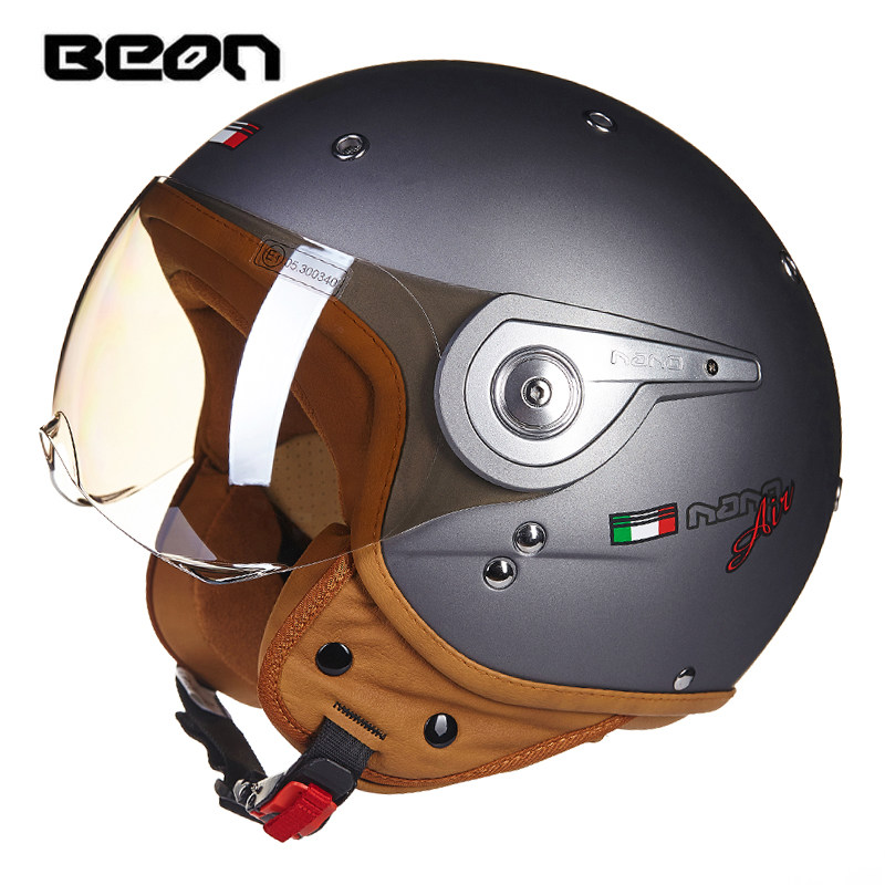 BEON B-110 Motorcycle Helmet b - Vintage Open Face Retro Helmet recension och pris