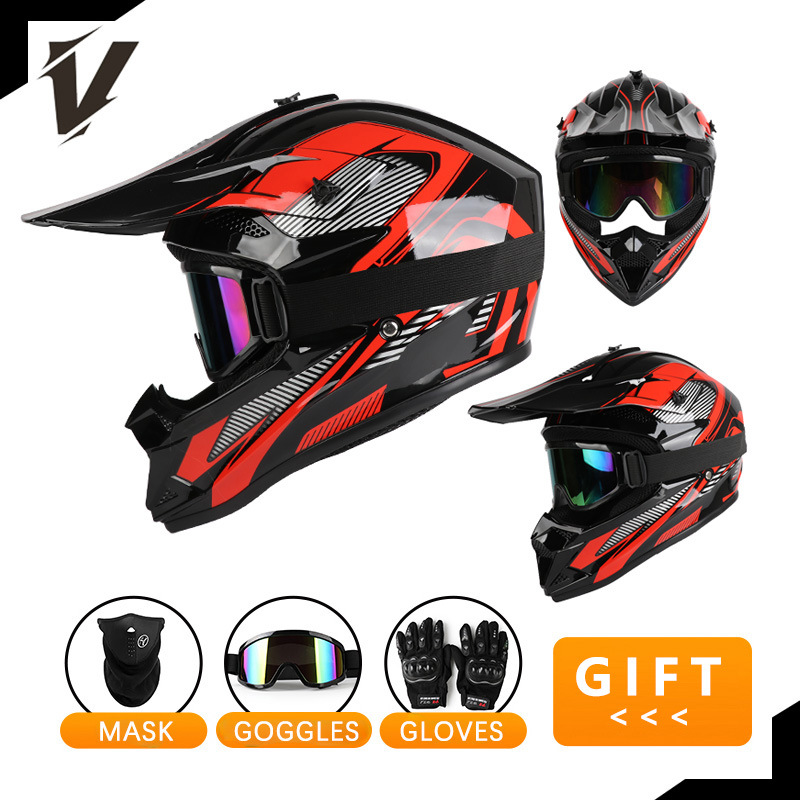 Off Road Motorcycle Helmet Set - Off Road Motocross Helmet Goggles Set recension och pris