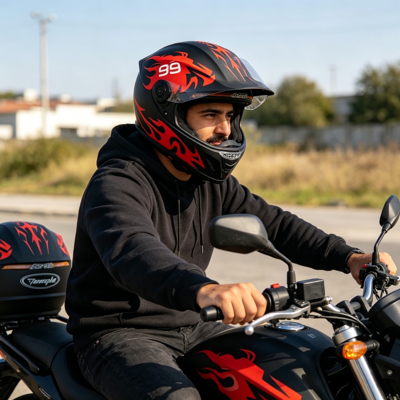 Men's Full Face Motorcycle Hel - Dual Visor Motorcycle Racing Helmet recension och pris