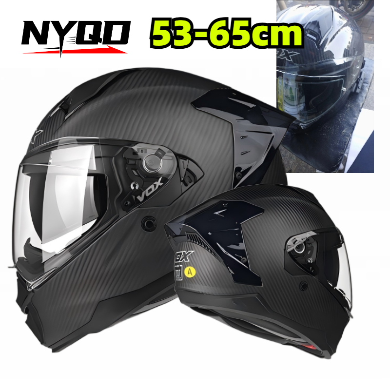 Carbon Fiber Full Face Motorcy - Dual Visor Motorcycle Racing Helmet recension och pris
