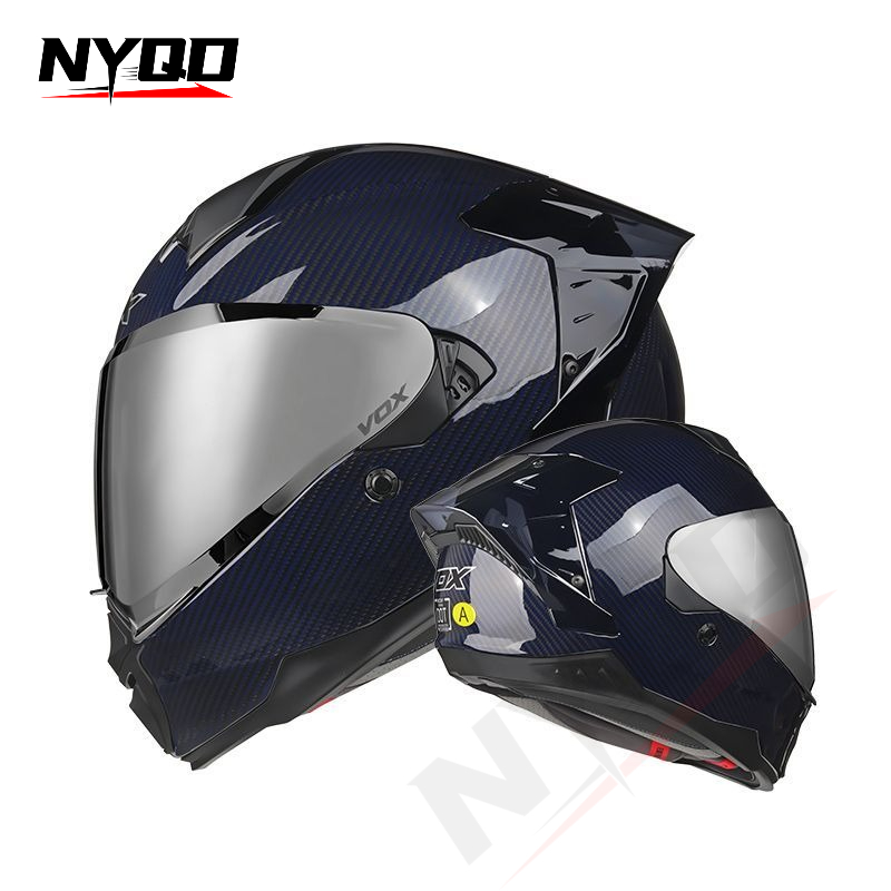 Carbon Fiber Full Face Motorcy - Dual Visor Motorcycle Racing Helmet recension och pris