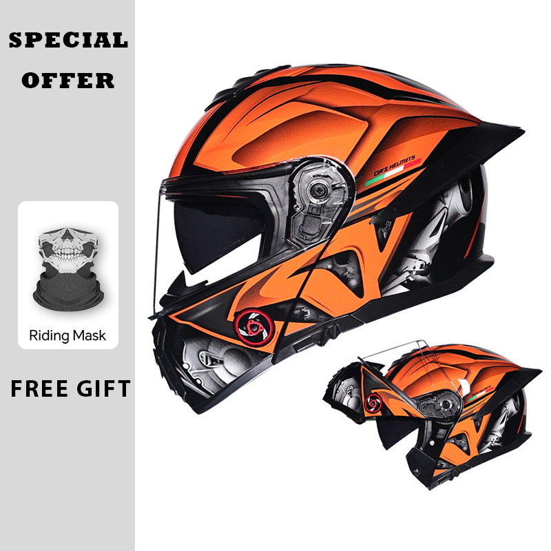 Motorcycle Flip Up Helmet Doub - Dual Visor Motorcycle Racing Helmet recension och pris