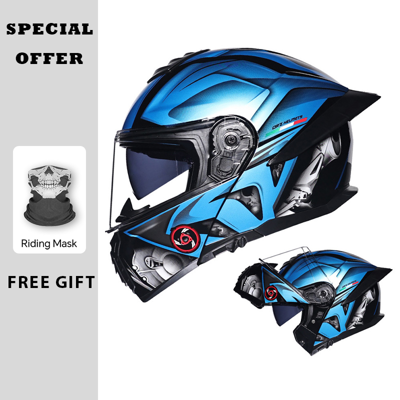 Motorcycle Flip Up Helmet Doub - Dual Visor Motorcycle Racing Helmet recension och pris