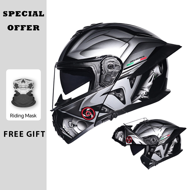 Motorcycle Flip Up Helmet Doub - Dual Visor Motorcycle Racing Helmet recension och pris