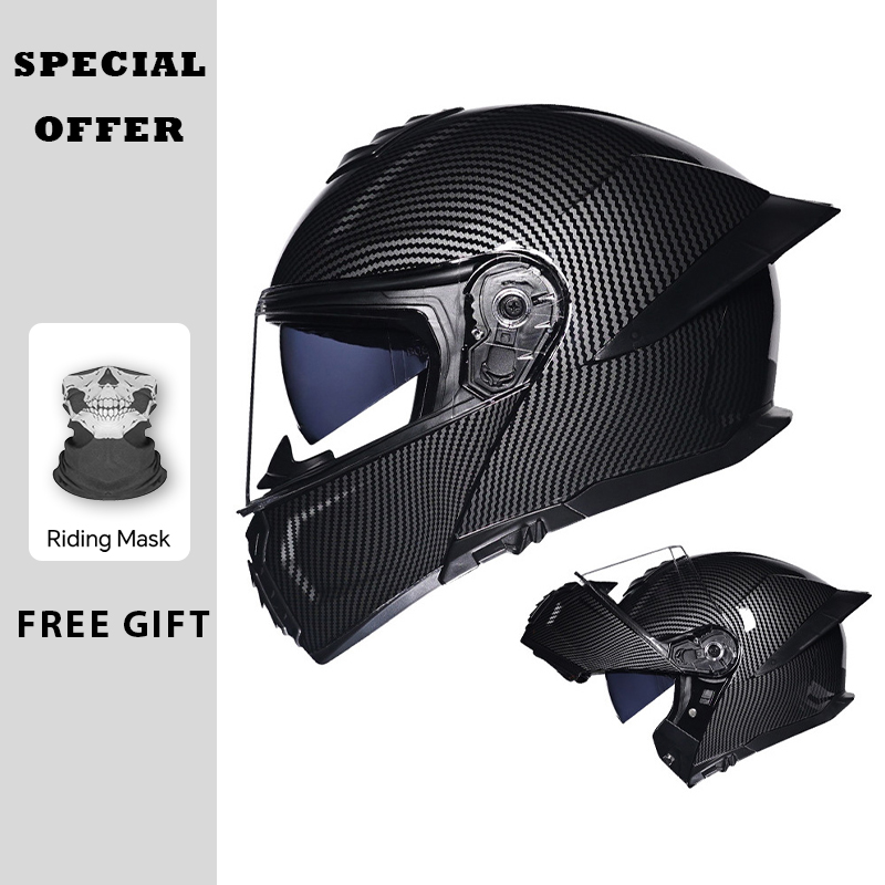 Motorcycle Flip Up Helmet Doub - Dual Visor Motorcycle Racing Helmet recension och pris
