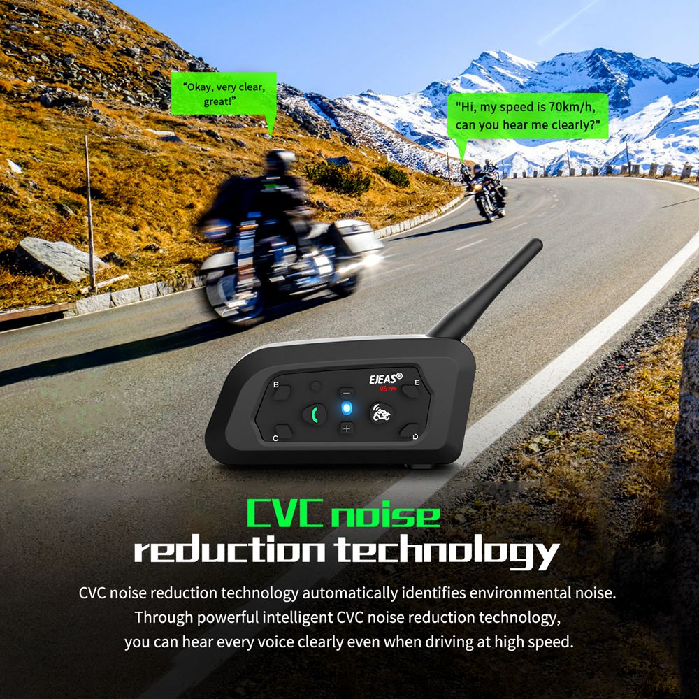 EJEAS V6 PRO+ Motorcycle Helme - Universal Motorcycle Helmet Intercom Headset recension och pris