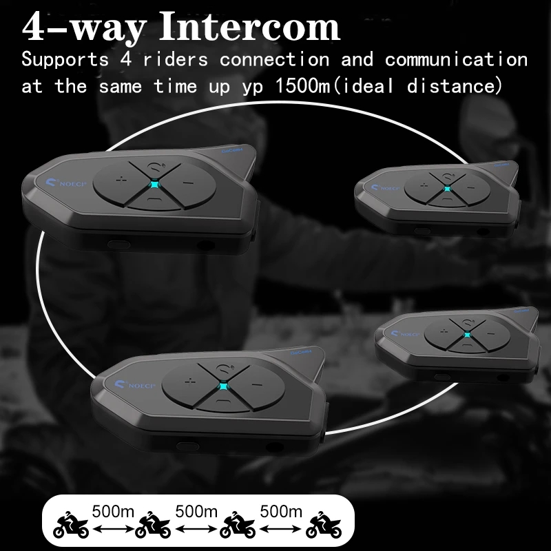 GOCOM4 Motorcycle Bluetooth In - Universal Motorcycle Helmet Intercom Headset recension och pris