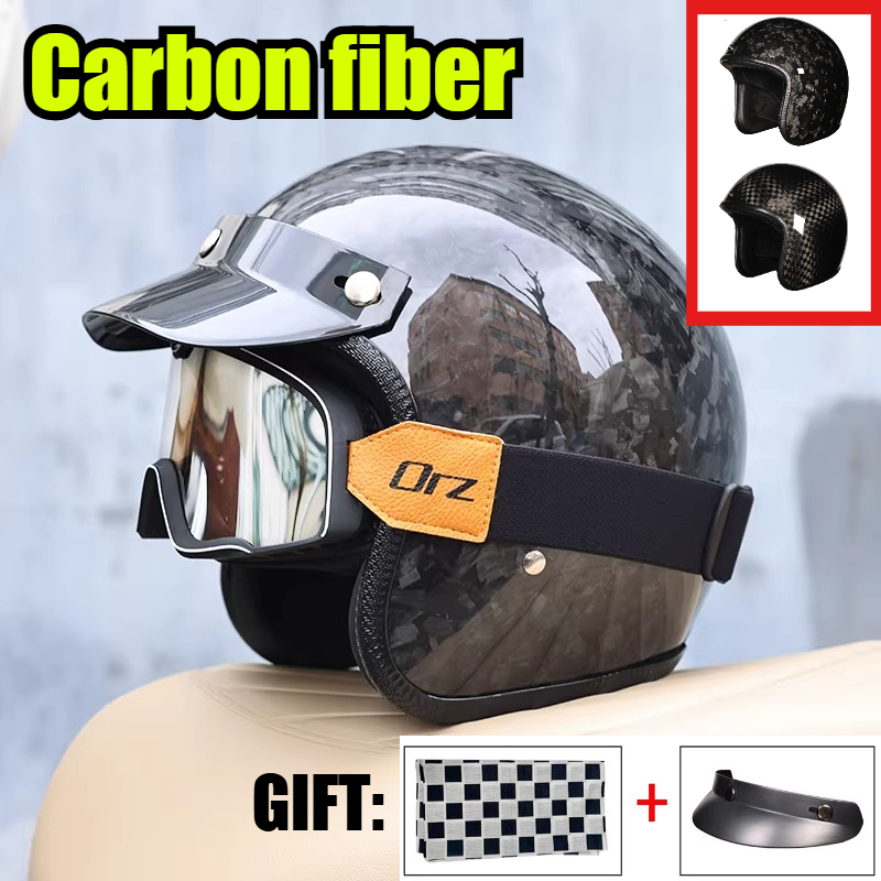 2026 Carbon Fiber Vintage Helm - Carbon Fiber Lightweight Motorcycle Helmet recension och pris