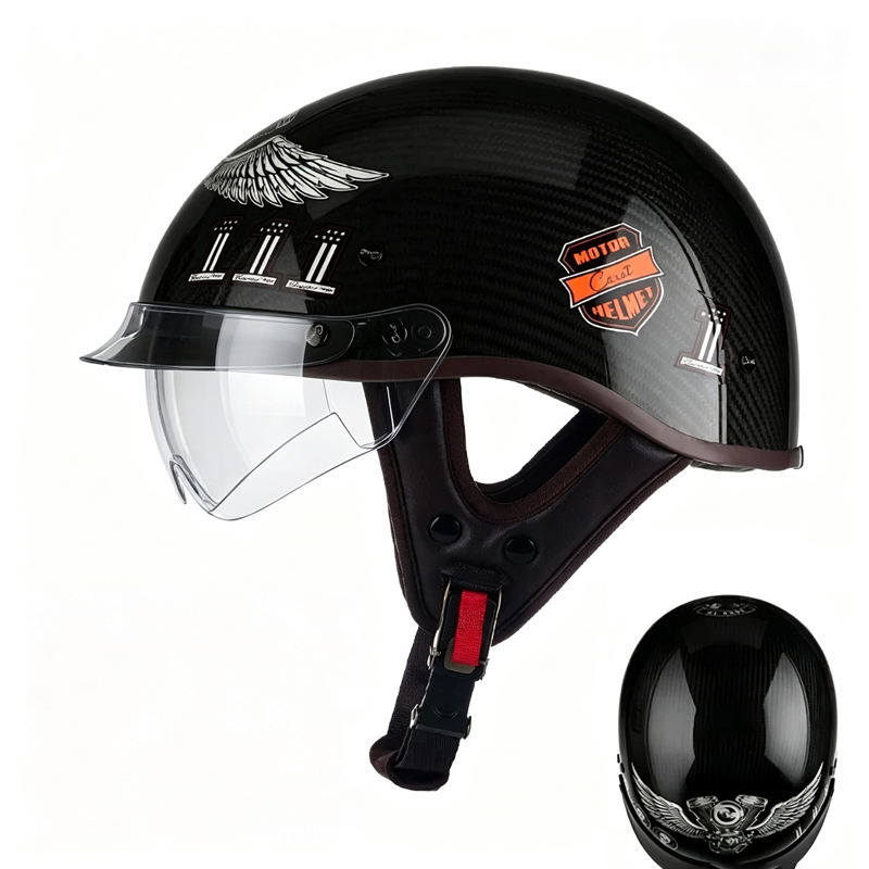 Carbon Fiber Motorcycle Half H - Carbon Fiber Lightweight Motorcycle Helmet recension och pris