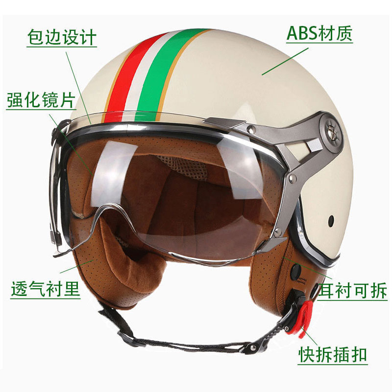 DOT Open Face 3/4 Motorcycle R - Vintage Open Face Retro Helmet recension och pris