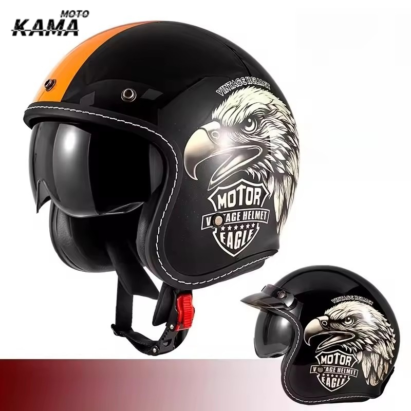 HOT Open Face Motorcycle Helme - Vintage Open Face Retro Helmet recension och pris