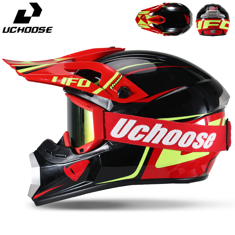 Uchoose Motocross Helmet Set   - Off Road Motocross Helmet Goggles Set recension och pris